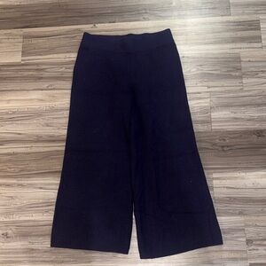 A new day Wide-Leg Navy Knit Pants